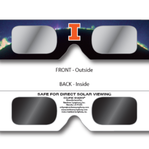 Glasses with the Illinois wordmark showing front and back views.